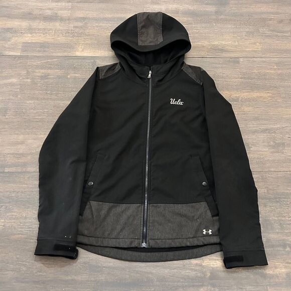 Under Armour Storm 1 Women's Large Soft Shell Jacket Water Resistant Hooded Gray - Picture 1 of 8